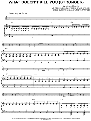 What Doesn't Kill You (Stronger) - Bass Clef Instrument & Piano - Sheet Music (Digital Download)