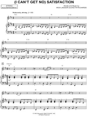 (I Can't Get No) Satisfaction - Cello & Piano - Sheet Music (Digital Download)