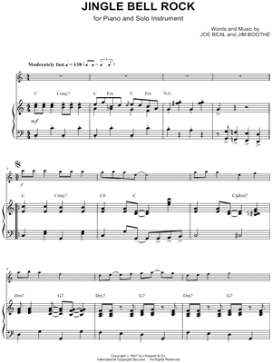 Jingle-Bell Rock - C Instrument & Piano - Sheet Music (Digital Download)