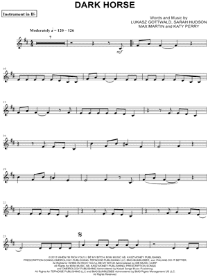 Dark Horse - Bb Instrument & Piano - Sheet Music (Digital Download)