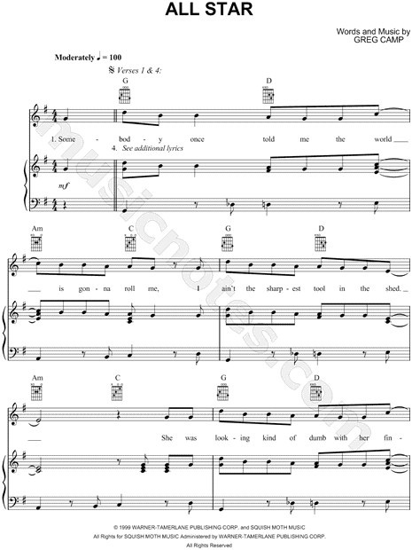 smash mouth all star mp3 download discover prototype gq smash mouth all star sheet music