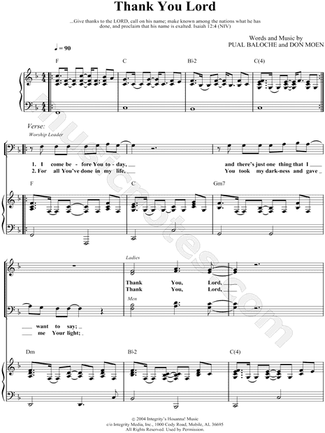 thank you lord sheet music pdf