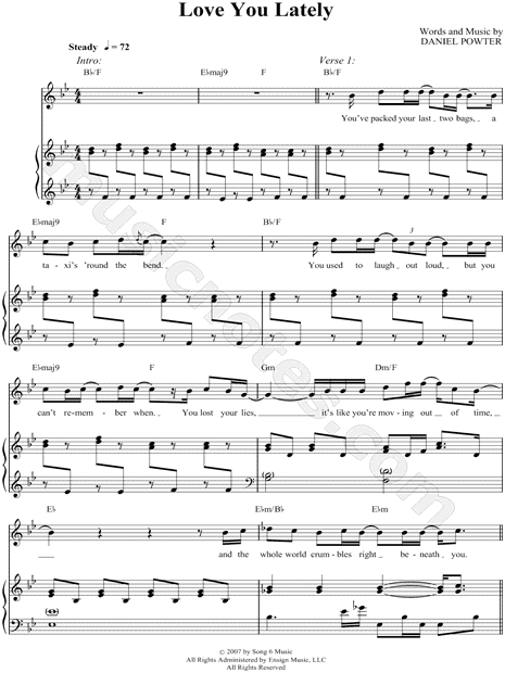 DANIEL POWTER LOVE YOU LATELY LYRICS daniel powter love you lately lyrics: