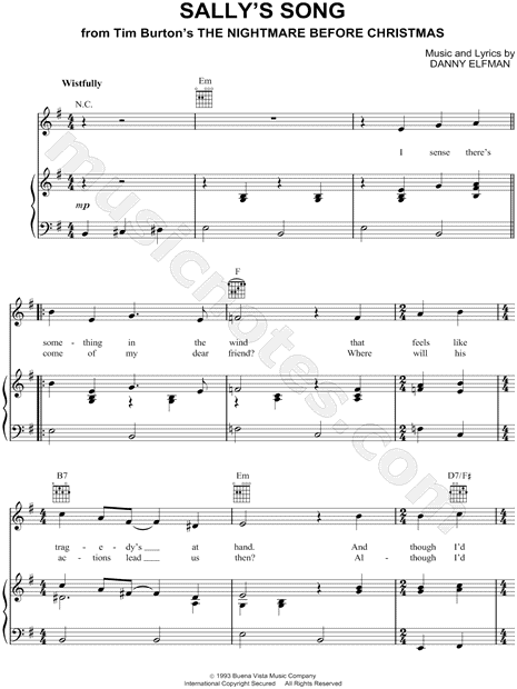 The Nightmare Before Christmas Sheet Music