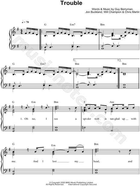 coldplay скачать trouble