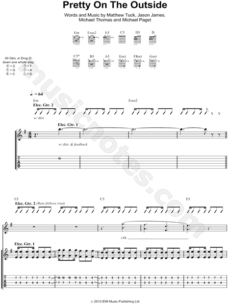 bullet for my tab bullet for my quot pretty on the outside quot guitar tab bullet for my tab bullet for my quot pretty on the outside quot guitar tab
