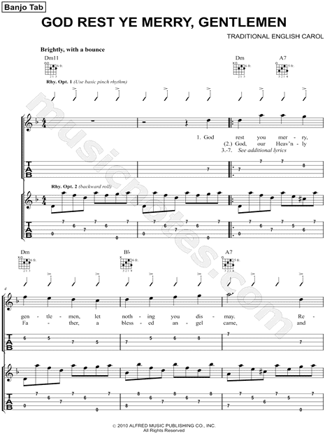 Traditional English Carol "God Rest Ye Merry, Gentlemen" Sheet Music in D Minor - Download ...