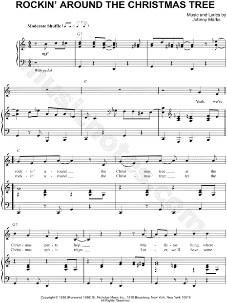 Toby Keith "Rockin' Around the Christmas Tree" Sheet Music in C Major (transposable) - Download ...