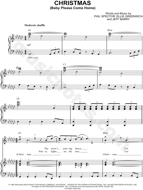 Michael Bublé "Christmas (Baby Please Come Home)" Sheet Music in Gb Major (transposable ...