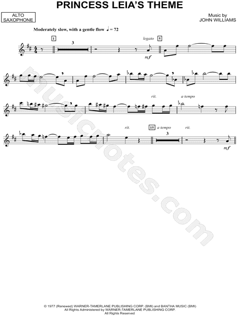 Notes For Star Wars On Saxophone 88