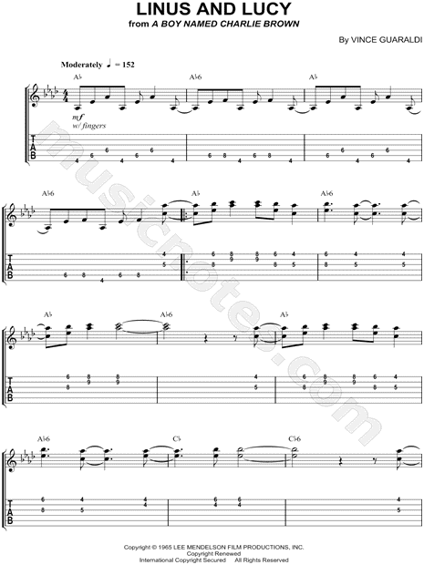 Linus And Lucy Chord Chart