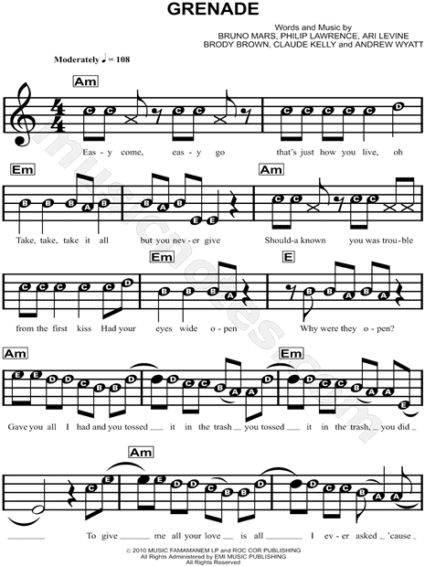 bruno-mars-grenade-sheet-music-for-beginners-in-c-major-download