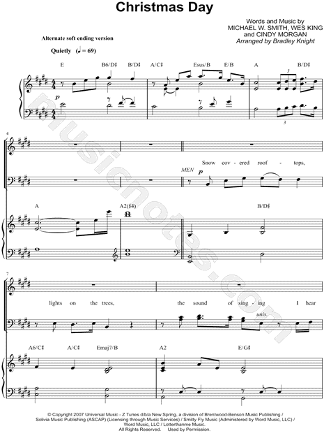 Michael W. Smith "Christmas Day" (arr. Bradley Knight) SATB Choir + Piano Choral Sheet Music in ...
