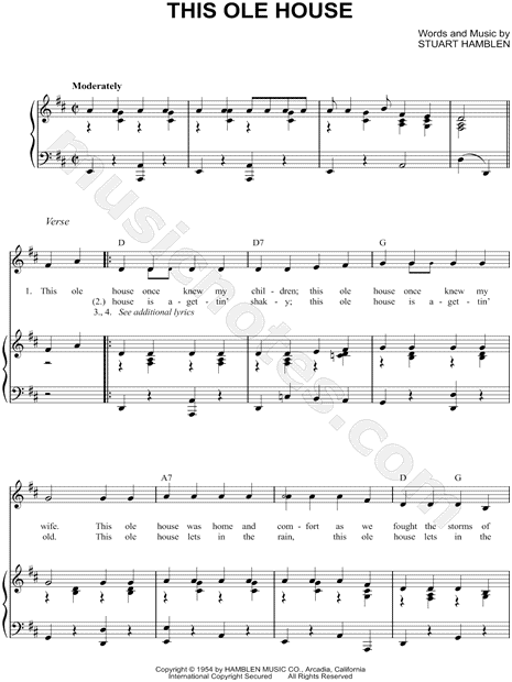 rosemary clooney vocal range rosemary clooney quot this ole house quot sheet music in d major rosemary clooney vocal range rosemary clooney quot this ole house quot sheet music in d major