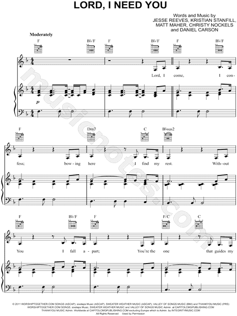lord i need you sheet music pdf