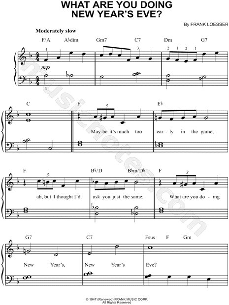 new year piano sheet easy frank loesser quot what are you doing new year s quot sheet new year piano sheet easy frank loesser quot what are you doing new year s quot sheet
