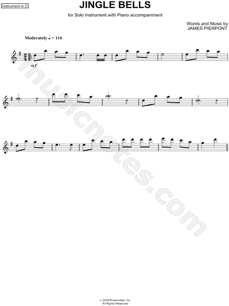 Jingle Bells - C Instrument