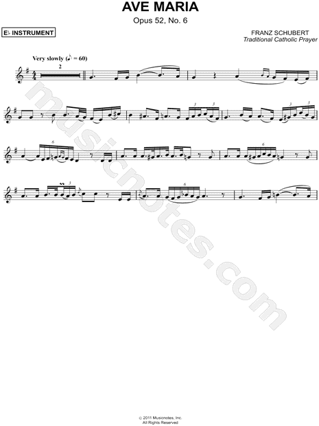 Ave Maria, Opus 52, No. 6 - Eb Instrument