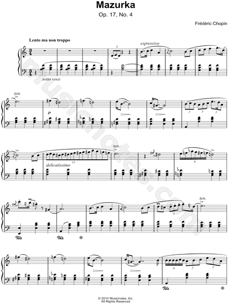 Mazurka: Op. 17, No. 4