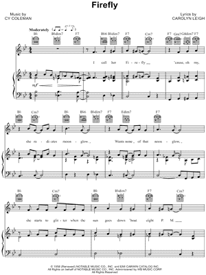 Firefly Sheet Music by Tony Bennett - Piano/Vocal/Guitar
