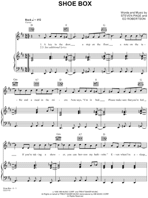 Shoe Box Sheet Music by Barenaked Ladies - Piano/Vocal/Guitar, Singer Pro