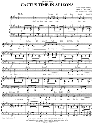 (When It's) Cactus Time In Arizona Sheet Music by George Gershwin - Piano/Vocal/Chords photo