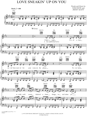 Love Sneakin' Up on You Sheet Music by Bonnie Raitt - Piano/Vocal/Guitar