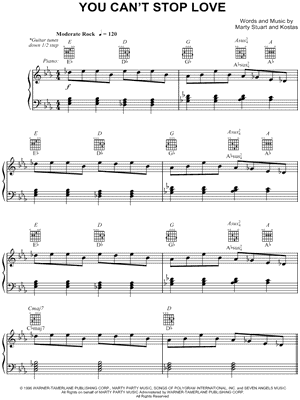 You Can't Stop Love Sheet Music by Marty Stuart - Piano/Vocal/Guitar