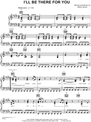 I'll Be There for You Sheet Music by Marty Stuart - Piano/Vocal/Guitar