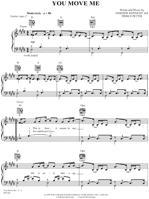 You Move Me Sheet Music by Garth Brooks - Piano/Vocal/Guitar