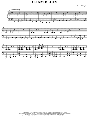 C Jam Blues Sheet Music (Piano Solo) Duke Ellington
