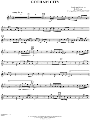 Gotham City Sheet Music by R. Kelly - Clarinet Part