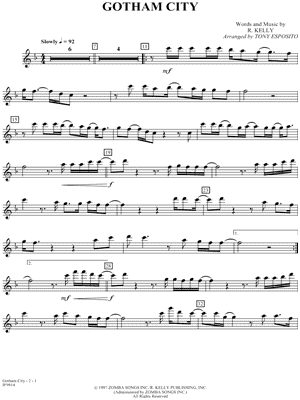 Gotham City Sheet Music by R. Kelly - Flute Part