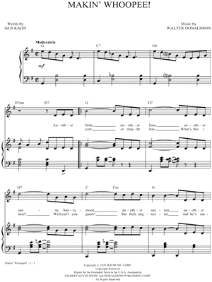 Makin' Whoopee! Sheet Music from Sleepless in Seattle - Piano/Vocal/Chords