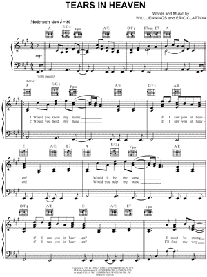 Tears In Heaven Sheet Music by Eric Clapton - Piano/Vocal/Guitar
