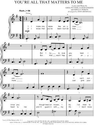 Curtis Stigers - You're All That Matters To Me - Sheet Music (Digital Download)