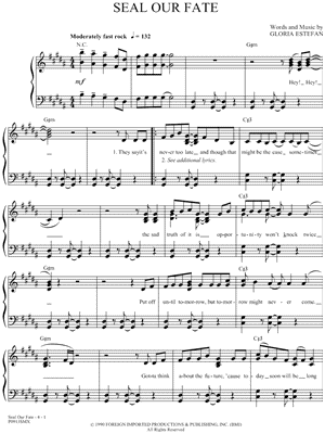 Seal Our Fate Sheet Music by Gloria Estefan - Piano/Vocal/Chords
