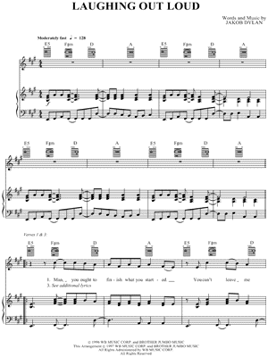 Laughing Out Loud Sheet Music by The Wallflowers - Piano/Vocal/Guitar