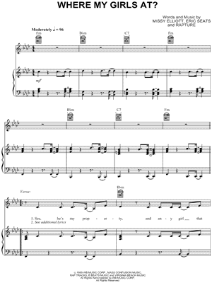 Where My Girls At? Sheet Music by 702 - Piano/Vocal/Guitar