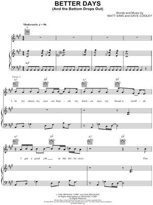 Better Days Sheet Music by Citizen King - Piano/Vocal/Guitar, Singer Pro