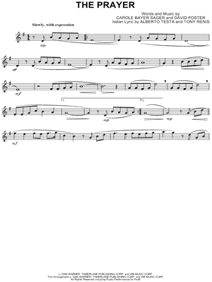 The Prayer Sheet Music by Carole Bayer Sager - Trumpet Part