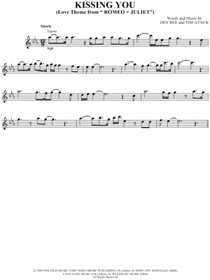 Kissing You Sheet Music by Des'ree - Flute Part