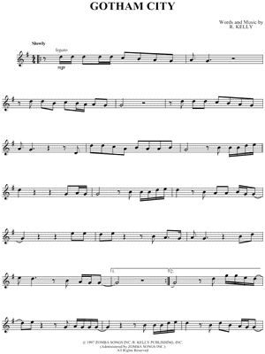 Gotham City Sheet Music by R. Kelly - Clarinet Solo