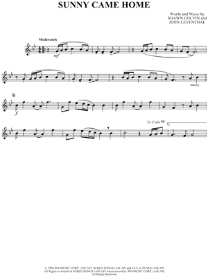 Sunny Came Home Sheet Music by Shawn Colvin - Clarinet Solo