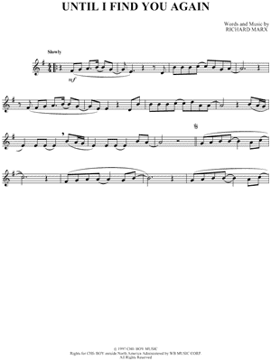 Until I Find You Again Sheet Music by Richard Marx - Clarinet Solo