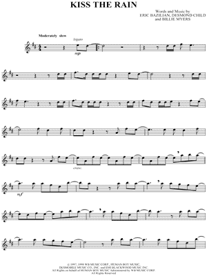 Kiss the Rain Sheet Music by Billie Myers - Alto Saxophone Part