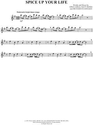 Spice Up Your Life Sheet Music by The Spice Girls - Alto Saxophone Part