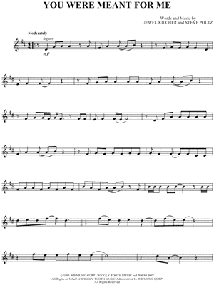 You Were Meant for Me Sheet Music by Jewel - Trumpet Part