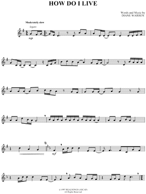 How Do I Live Sheet Music by Leann Rimes - Trumpet Part