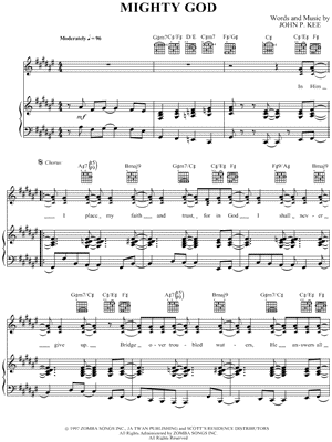 Mighty God Sheet Music by John P. Kee - Piano/Vocal/Guitar, Singer Pro